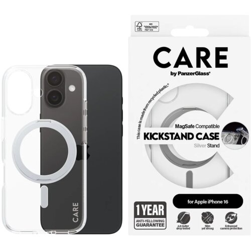 Care by PanzerGlass Feature Case Transparent w. Silver Kickstand & MagSafe iPhone ‘24 6.1” Cijene