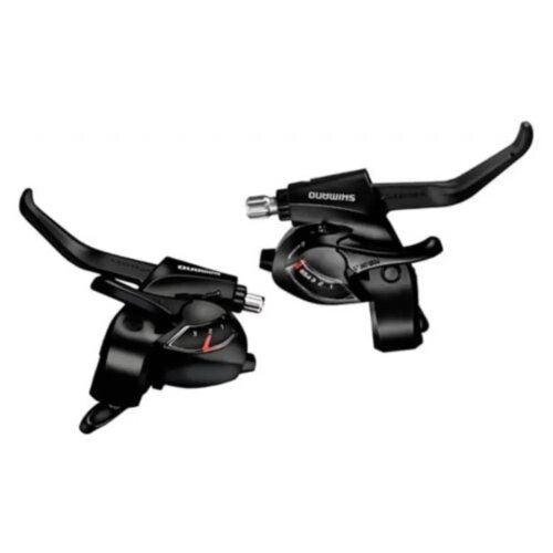  Ručica Kočnice/Mjenjača Shimano St-Ef41, 6X3 Brzina, 2 Prsta, Za V-Brake, Standard Duljina Sajle Mjenjača I Kočnice, Crna, Ind.Pack Slike