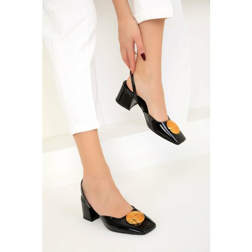 Soho Women's Black Patent Leather Classic Heeled Shoes 18884 Slike