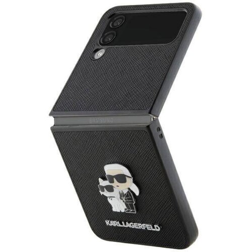 Karl Lagerfeld Originalen ovitek Samsung Galaxy Z Flip 4 - Saffiano Full Bodies - črna zaščita - KLHCZF4SAKCNPK Cene