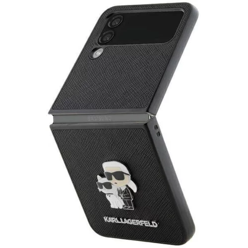 Karl Lagerfeld Originalen ovitek Samsung Galaxy Z Flip 4 - Saffiano Full Bodies - črna zaščita - KLHCZF4SAKCNPK