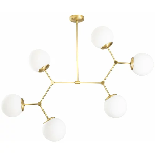 Opviq lights viseća svjetiljka za 6 žarulja u zlatno-bijeloj boji Damar