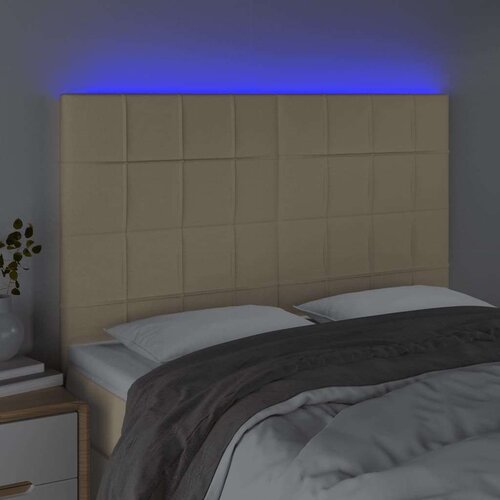 Uzglavlje krem 144x5x118/128 cm od tkanine Slike