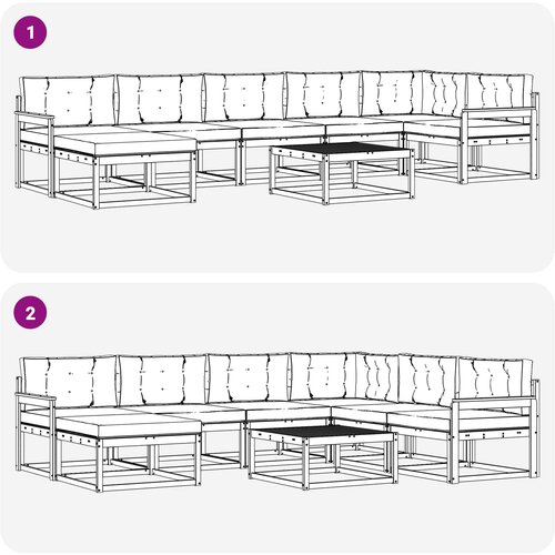  Set vanjskih sofa 8 kom. Bijela i bež 79 x 79 x 73 cm Slike