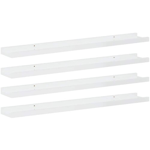  Zidne police 4 kom visoki sjaj bijele 80 x 9 x 3 cm Slike