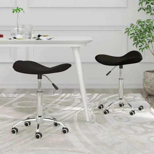  Vrtljivi jedilni stoli 2 kosa črno umetno usnje, (20700645)