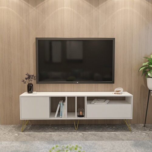 Hanah home Hanah kućni TV komoda Mistico (180) Bijelo-zlatna Cene