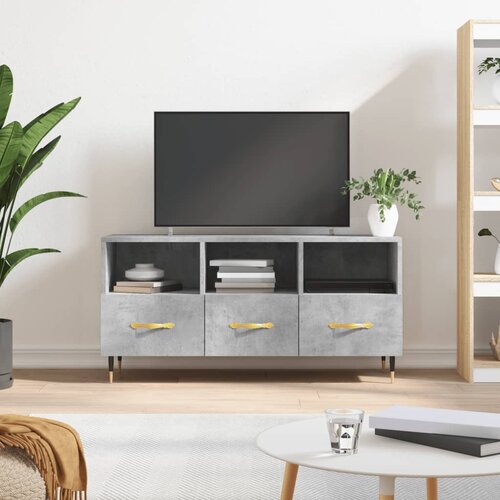 TV ormarić boja betona 102 x 36 x 50 cm od konstruiranog drva Slike
