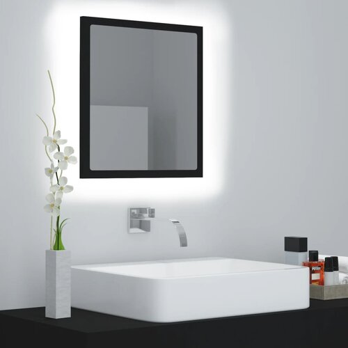 vidaXL lED kupaonsko ogledalo crno 40 x 8,5 x 37 cm konstruirano drvo Cijene