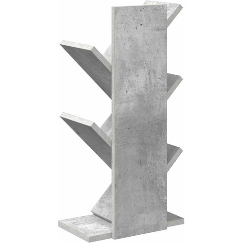  Polica za knjige drvo 4-razine 30 x 18 x 60 cm Betonska siva Slike
