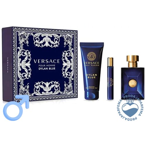 Versace Dylan Blue Pour Homme 100ml EDT + Parfemska kupka i gel za tu&amp;scaron;iranje 150ml + 10ml EDT Slike