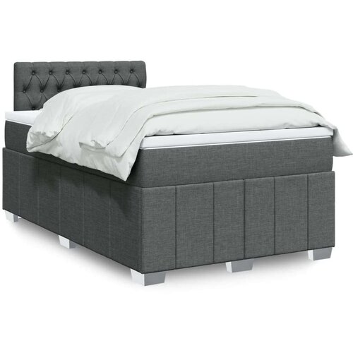 vidaXL Box spring postelja z vzmetnico temno siva 120x190 cm blago Cene