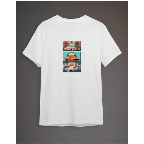 Trendyol White Car Printed Regular Cut T-shirt