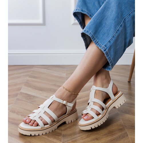 D/CEO White gladiator sandals with a buckle Dunara Cene