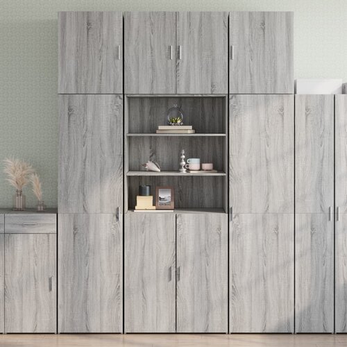 The Living Store Visoka omara siva sonoma 80x42,5x249 cm inženirski les - Visoka Omarica, (21435685) Slike