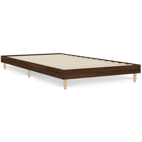 VidaXL Posteljni okvir rjav hrast 100x200 cm inženirski les, (20795023) Slike