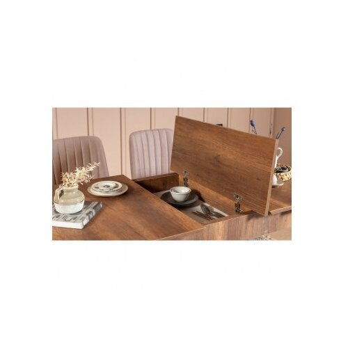 Hanah home Vina Trpezarijski set, smeđa-krem boja Slike
