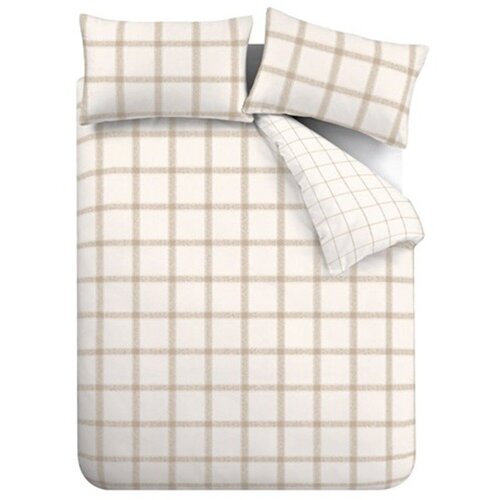 Bianca Bež pamučna posteljina za bračni krevet/za produženi krevet 230x220 cm Oxton Check &amp;ndash; Slike