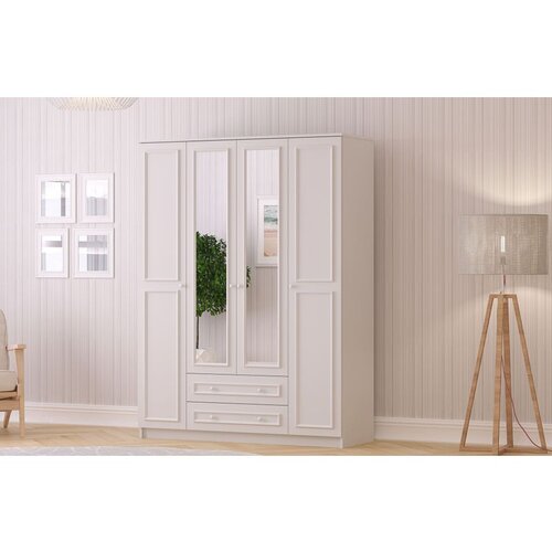 Hanah home Rb-186-02 matte white wardrobe Cene