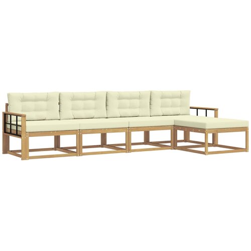 vidaXL Zunanja garnitura za sedenje 4 pcs Bela in krem Poliester, (5000280057) Cene