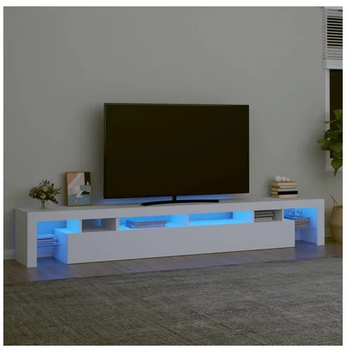  TV omarica z LED lučkami bela 260x36,5x40 cm