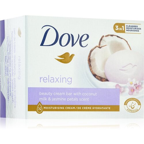Dove Relaxing čistilno trdo milo Coconut milk &amp;amp; Jasmine petals 90 g Slike