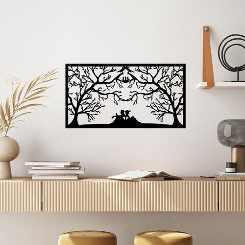 Wallity Zidna dekoracija Bird'S Nest Lovers - 499, 37 x 70 cm, Crna Cene