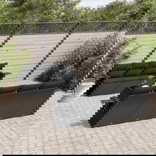 vidaXL 8-dijelni set vrtnih sofa od poliratana s jastucima crni Cijene