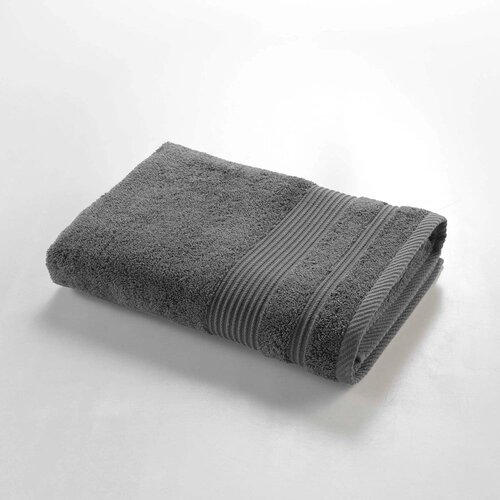 Douceur d intérieur Temno siva bombažna brisača iz frotirja 70x130 cm Tendresse – Cene