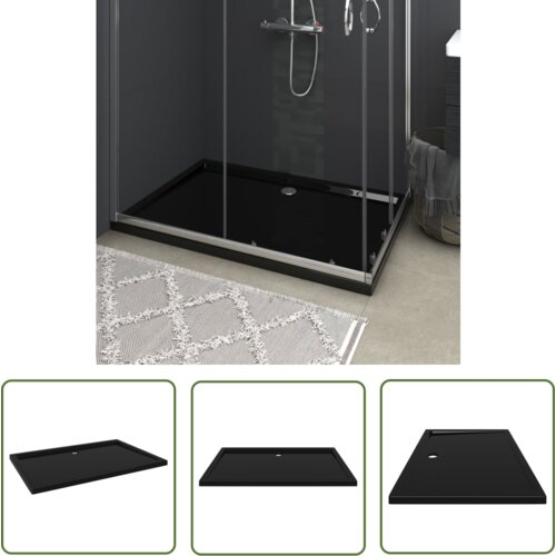 The Living Store Pravokotna ABS tuš kad črna 80x120 cm - Tuš Kad, (21738212) Cene
