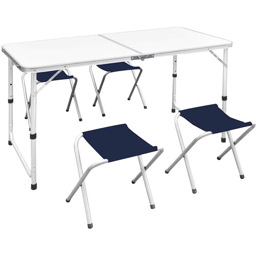  Sklopivi set stola za kampiranje s 4 stolca podesivi 120x60 cm Cijene