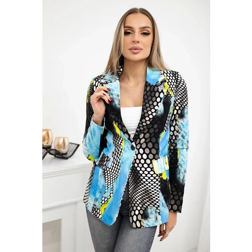 Turecki Printed cotton jacket with a button blue Cene