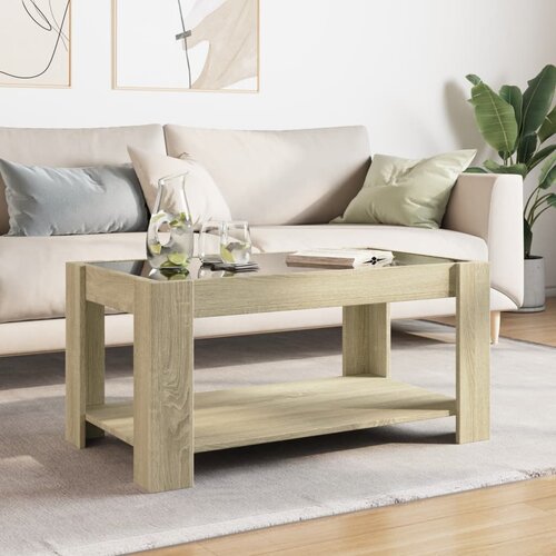  Stolić za kavu LED boja hrasta 93x53x45 cm konstruirano drvo Slike