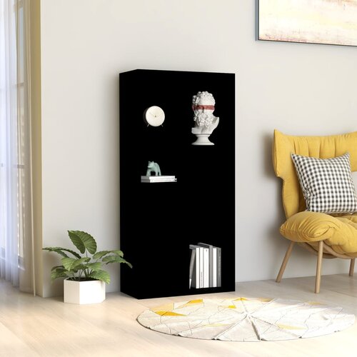 VidaXL knjižna omara črna 50x25x106 cm iverna plo&amp;scaron;ča Slike