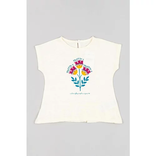 Zippy Dječja pamučna majica kratkih rukava boja: bež
