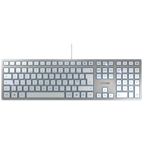 Cherry tipkovnica kc 6000 slim, srebrna, usb, uk sl Slike
