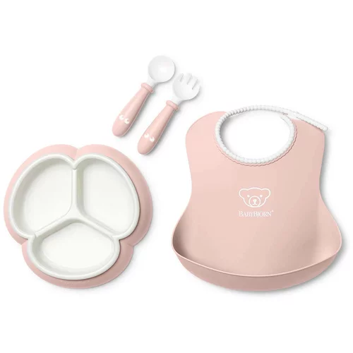 BABYBJORN set za hranjenje baby mealtime powder pink