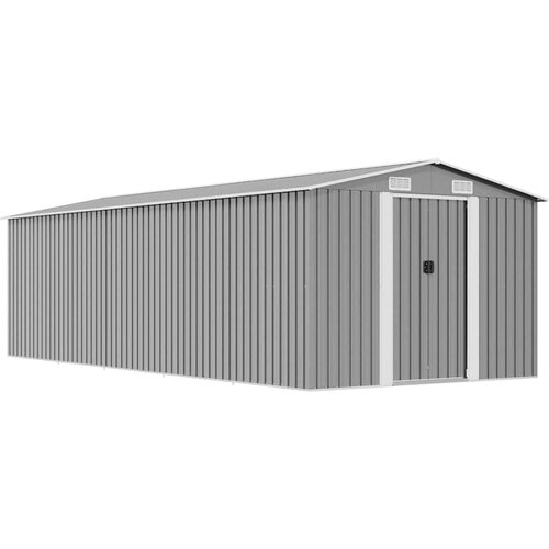  Vrtno spremište 257 x 580 x 181 cm metalno sivo Cene