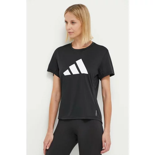 Adidas Kratka majica za tek Run It črna barva