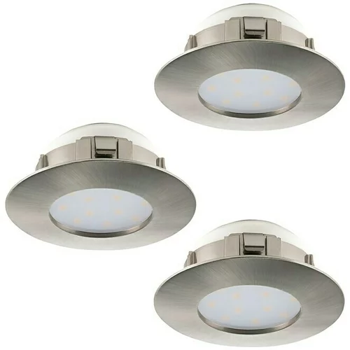 Eglo set ugradbenih LED svjetiljki Pineda (18 W, Mat nikal, 3 Kom., Topla bijela, 7,8 x 3,5 cm)