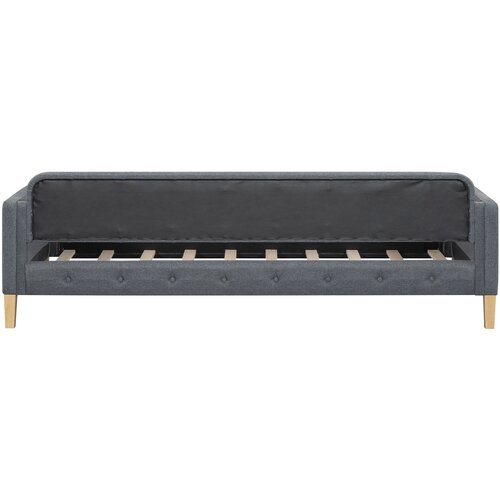 Lumor Postelja s kapitonskim oblazinjenjem 90x200 cm - Tkanina iz lana - Siva, (22155726) Cene