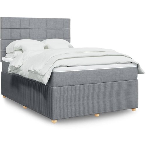 vidaXL Krevet box spring s madracem svjetlosivi 140x200 cm od tkanine Cijene