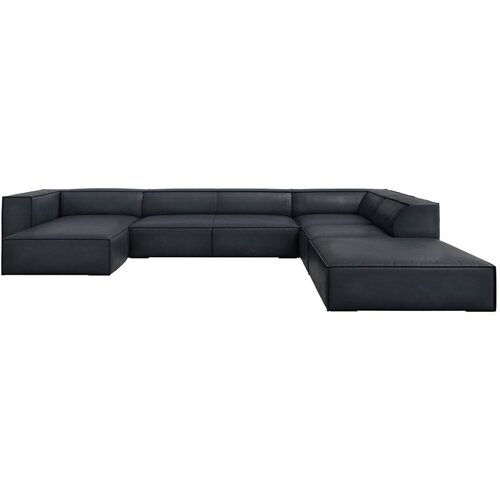 Windsor & Co Sofas Crna kožna kutna garnitura (desni kut) Madame - Cijene