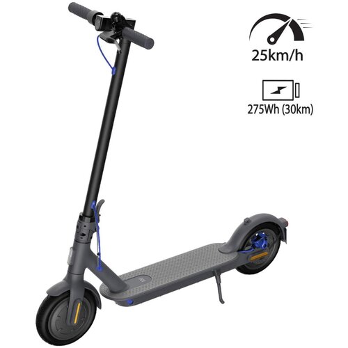 Xiaomi Električni skuter, 8.5&amp;rdquo; ( 22.6cm) točkovi, 25 km/h &amp;ndash; Mi Scooter 3, Black Slike