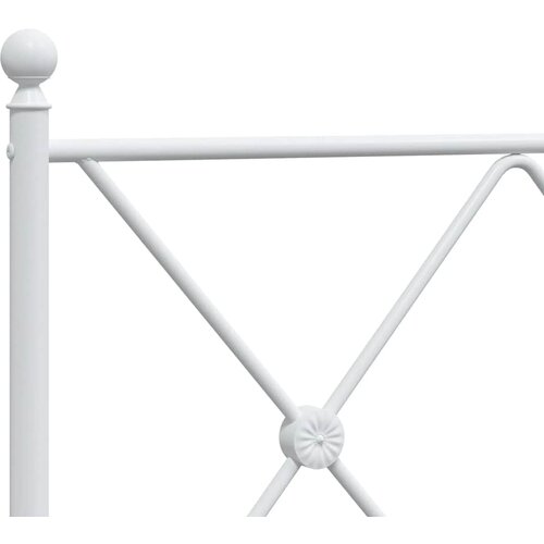  Metalni okvir za krevet s uzglavljem bijeli 150x200 cm Slike