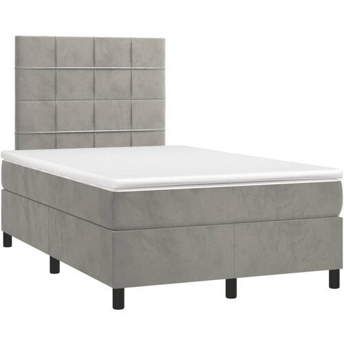 vidaXL Box spring postelja z vzmetnico svetlo siva 120x190 cm žamet, (21127996) Cene