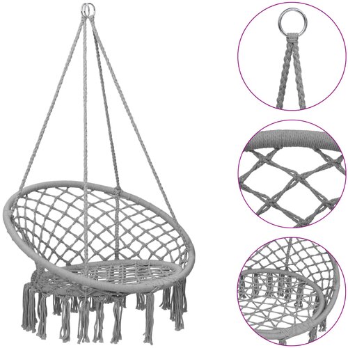 Furnova Viseči gugalni stol 80 cm siv, (21925727) Cene