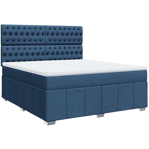 vidaXL Box spring postelja z vzmetnico modra 180x200 cm blago, (21308577) Cene