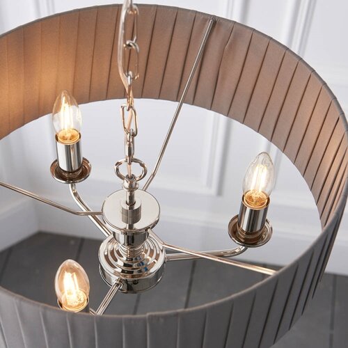  Endon 94394 - Luster na lancu HIGHCLERE 3xE14/40W/230V tamno siva/sjajni hrom Slike
