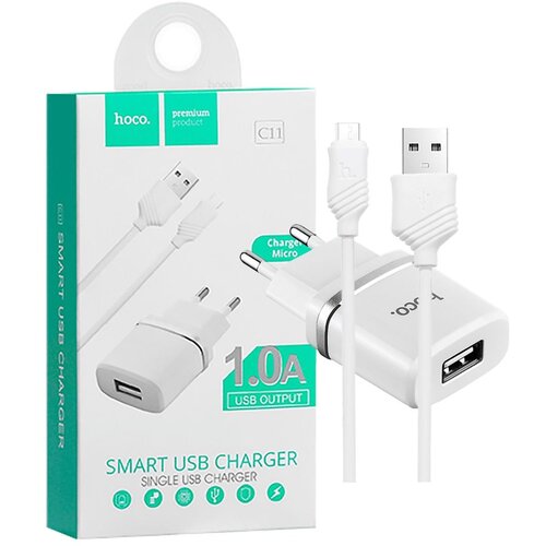 hoco. Punjač kućni sa micro USB kabelom, 1.0 A – C11 Smart single USB, micro USB Cijene